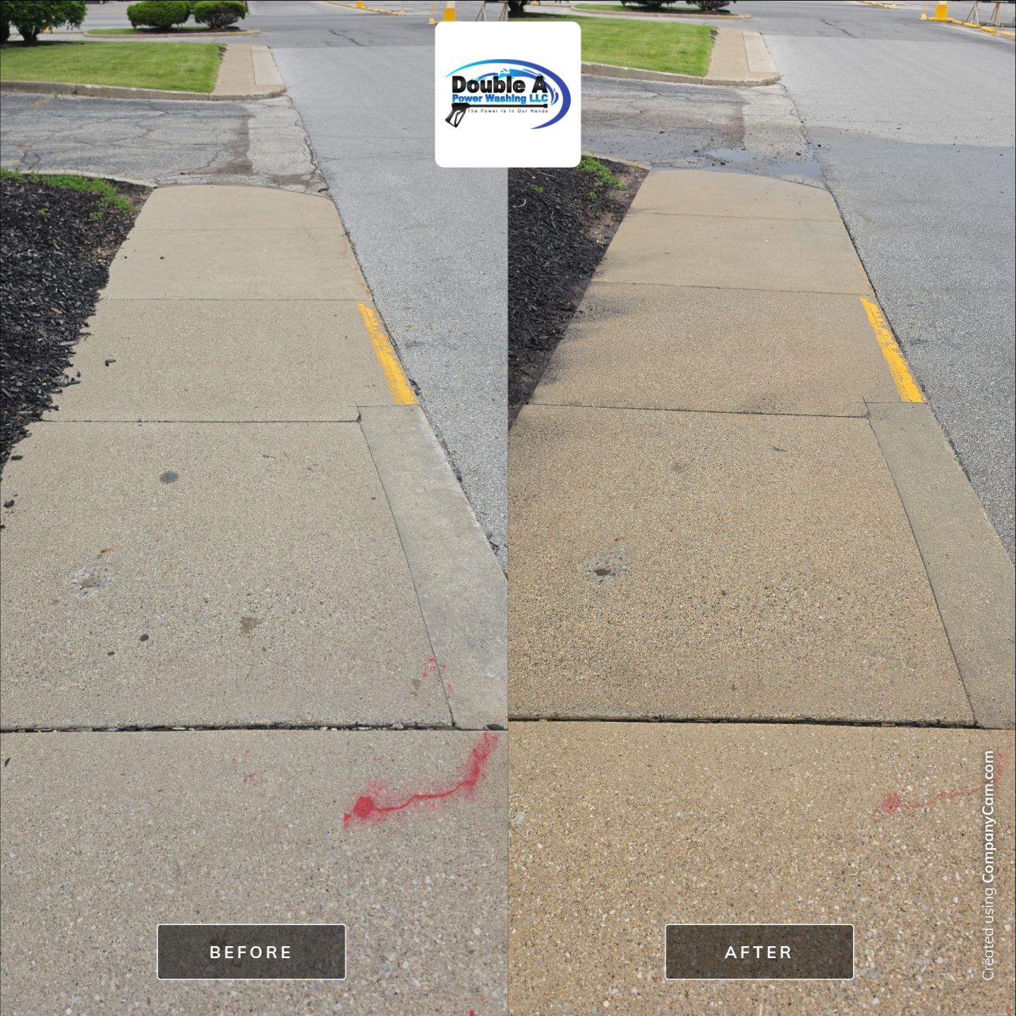 Graffiti Removal For Commercial Properties In Elkhart In: Who Is Responsible And What Happens When You Wait Too Long 2 This Side-By-Side Comparison Shows How Our Concrete Cleaning Service Removes Deep-Seated Dirt And Lightens Tough Stains To Restore A Bright, Clean Walkway. Graffiti And Gum Removal. Double A Power Washing