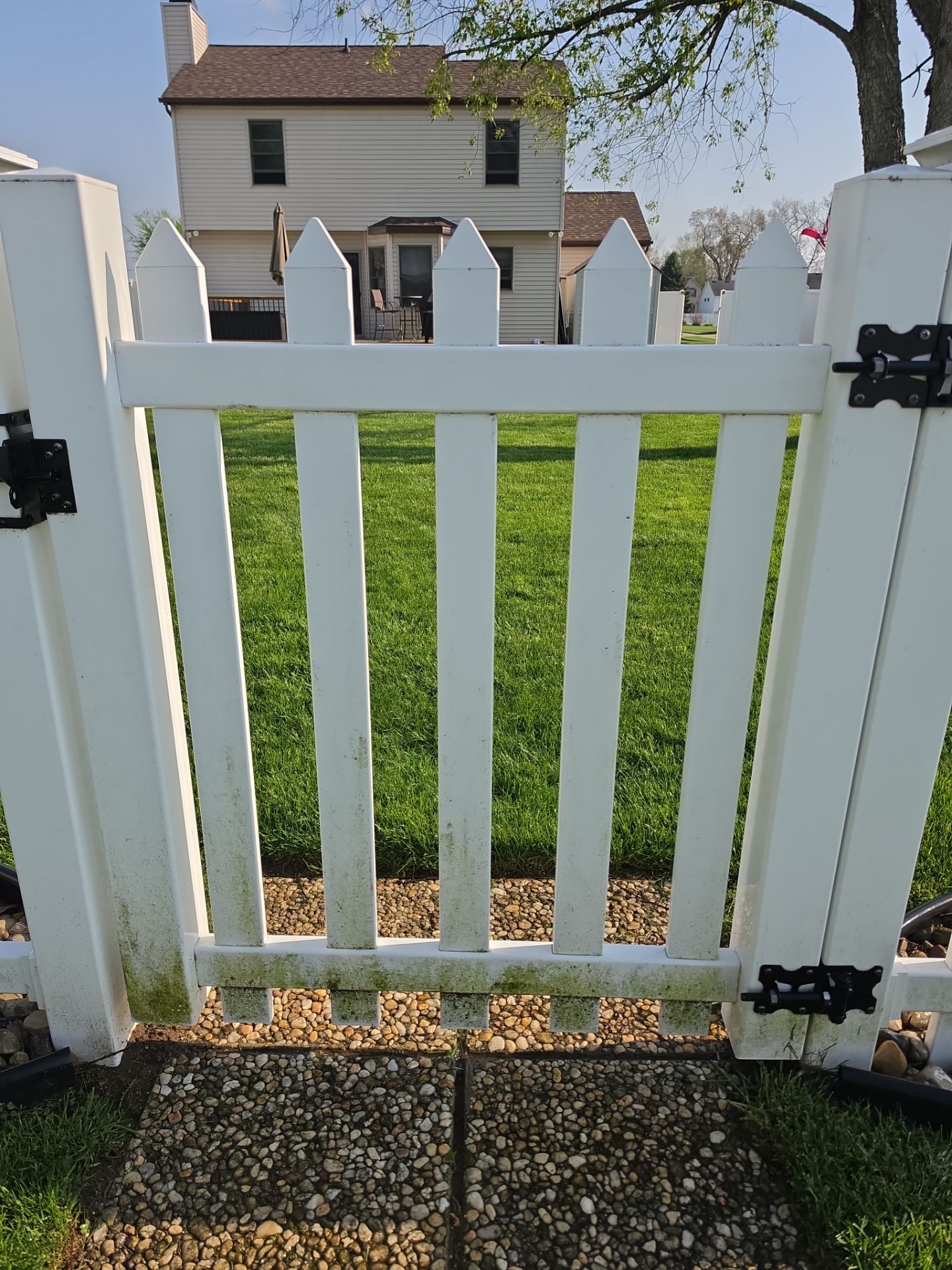 Algae Buildup On Vinyl Fences Is Common In Shaded Areas, But Our Soft Wash Process Safely Restores Them To A Bright White Finish Without Damaging The Material. Fence Cleaning. Double A Power Washing