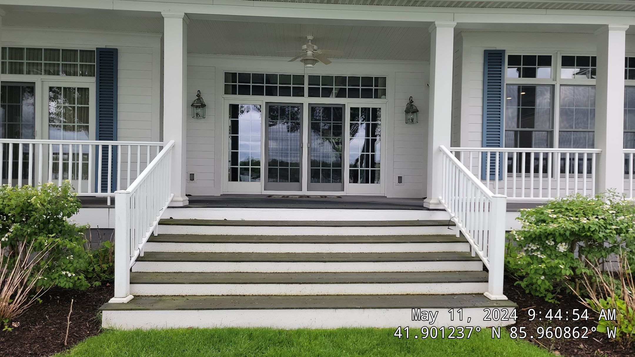 Before: Algae And Organic Growth On Front Porch Steps Can Become Slippery When Wet, Making A Professional Soft Wash Essential For Both Curb Appeal And Safety.. Double A Power Washing