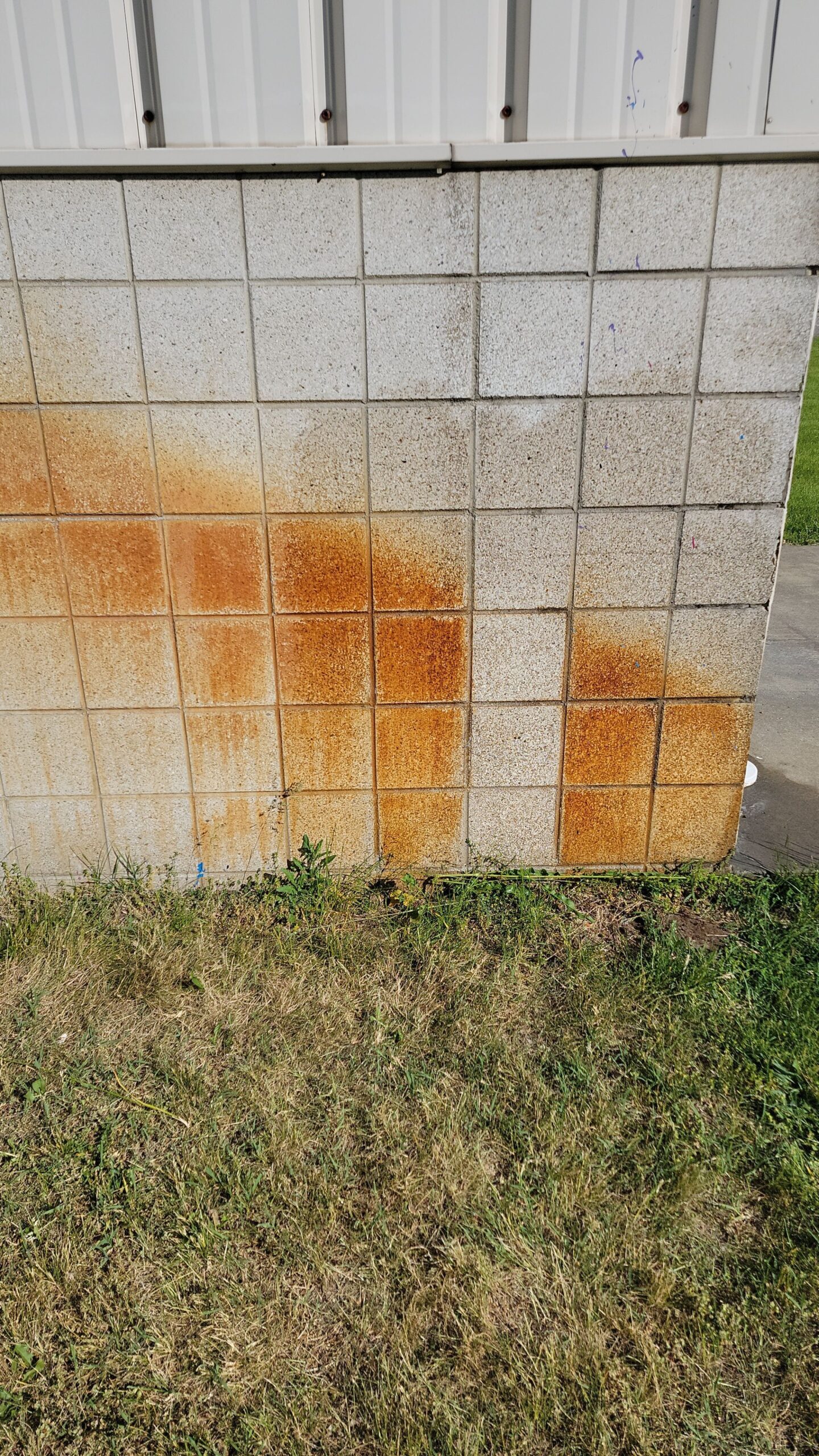 Heavy Rust Staining On Masonry Can Be Safely Removed With Professional Treatment. Rust Stain Removal. Double A Power Washing