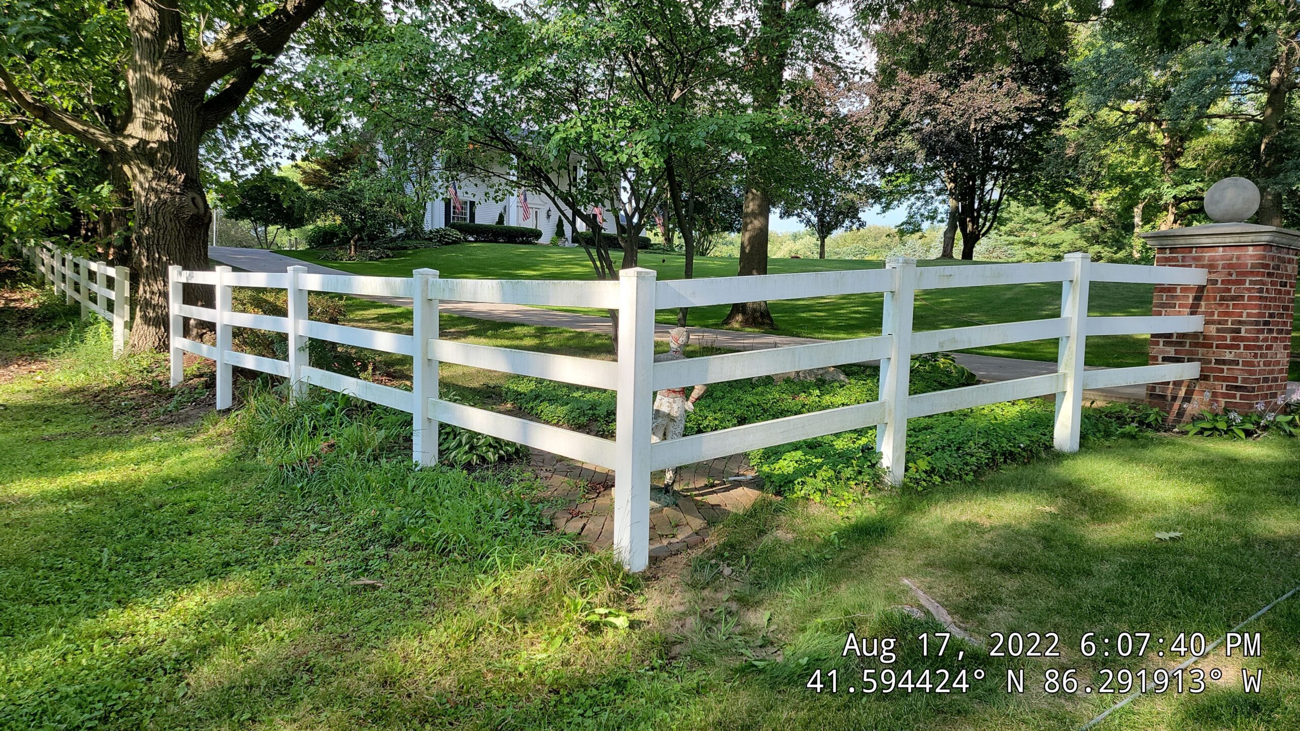 Shaded Areas Can Cause Green Algae To Build Up On White Vinyl Fences, Dulling Their Appearance Over Time. Fence Cleaning. Double A Power Washing